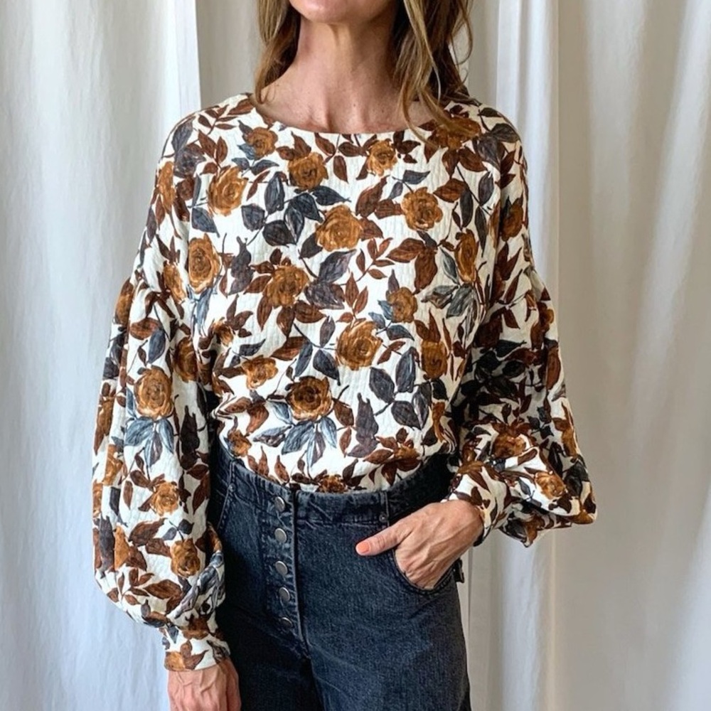 NWT - RACHEL COMEY Floral Print ‘Woolf’ Blouse, Size 8